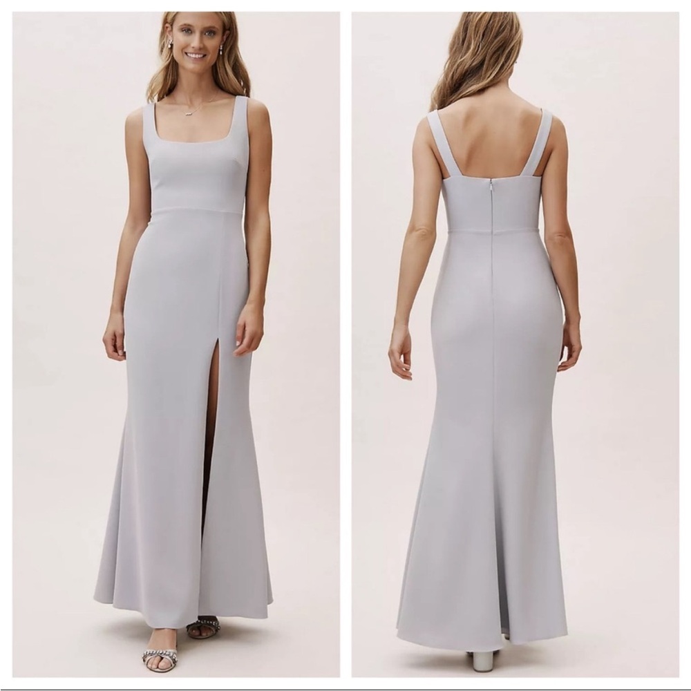 BHLDN Adena Crepe Maxi Dress Size 12 square neck bridesmaid wedding formal